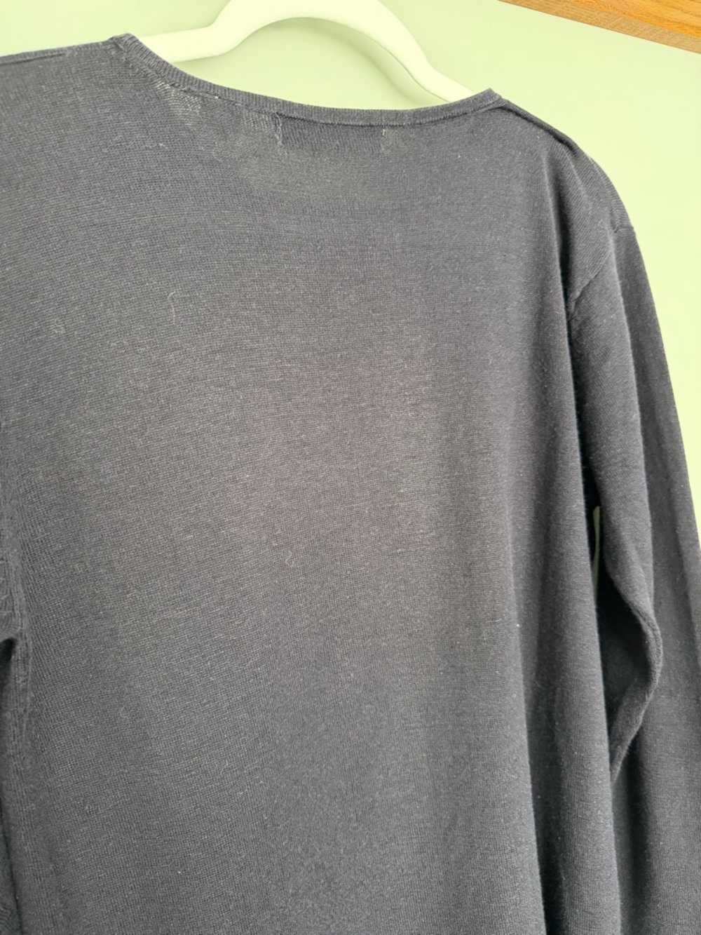 Amanda Smith Silk Cotton Blend Navy Blue Classic Lightweight Crew Neck Sweater - Picture 8 of 12